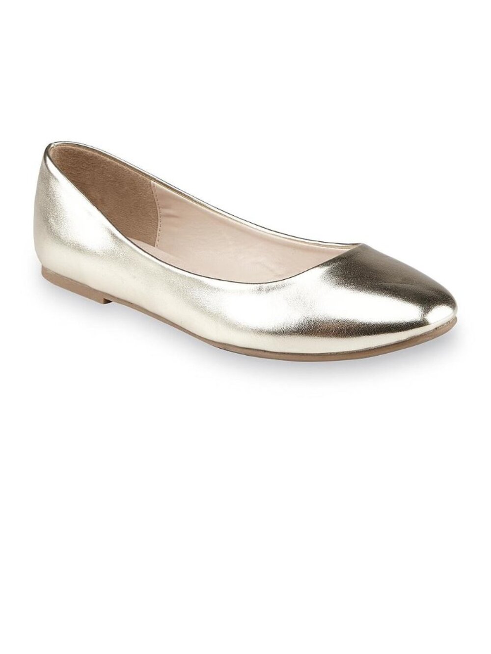 Basic Editions Women's Haidee Ballet Flat, Gold, Size 7